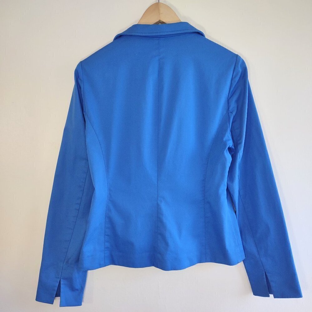 Nina McLemore Crop Trench Jacket Lightweight Size 8 Royal Blue Sporty Polish - Picture 5 of 7